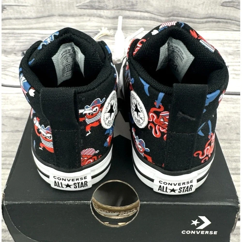 CONVERSE CHUCK TAYLOR ALL STAR‎ STREET PIRATE PRINT SNEAKERS Infant Size 4 BLACK
